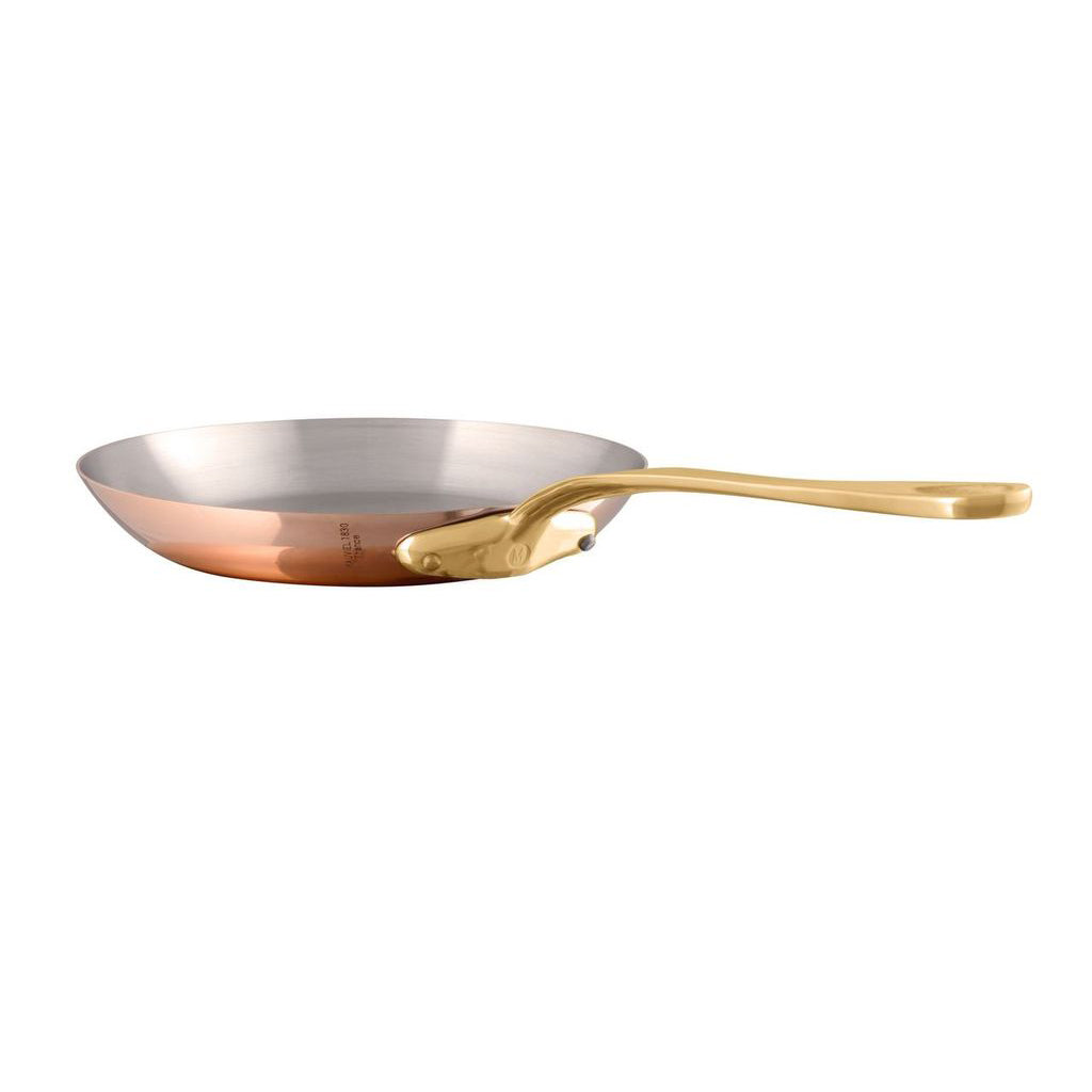 Mauviel M'Heritage M'200 B Polished Copper & Stainless Steel Sauce Pan With Lid 3.4-qt and Frying Pan 10.24-in Bundle - Mauviel1830