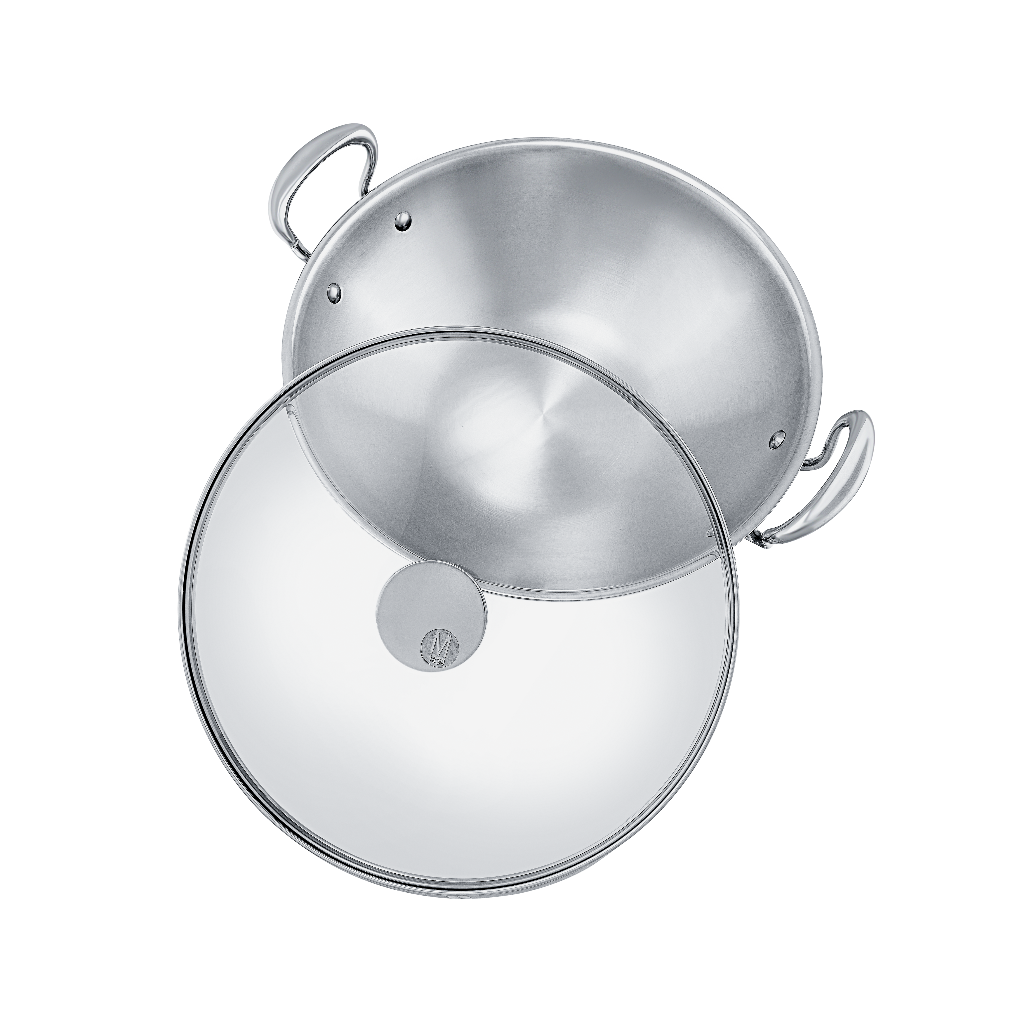 Mauviel M'COOK 5-Ply Wok With Two Cast Stainless Steel Handles, 12.6-In - Mauviel1830